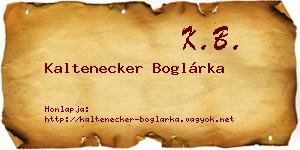 Kaltenecker Boglárka névjegykártya